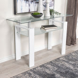 Coaster Dyer Rectangular Glass Top Sofa Table With Shelf White Default Title