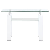 Coaster Dyer Rectangular Glass Top Sofa Table With Shelf White Default Title