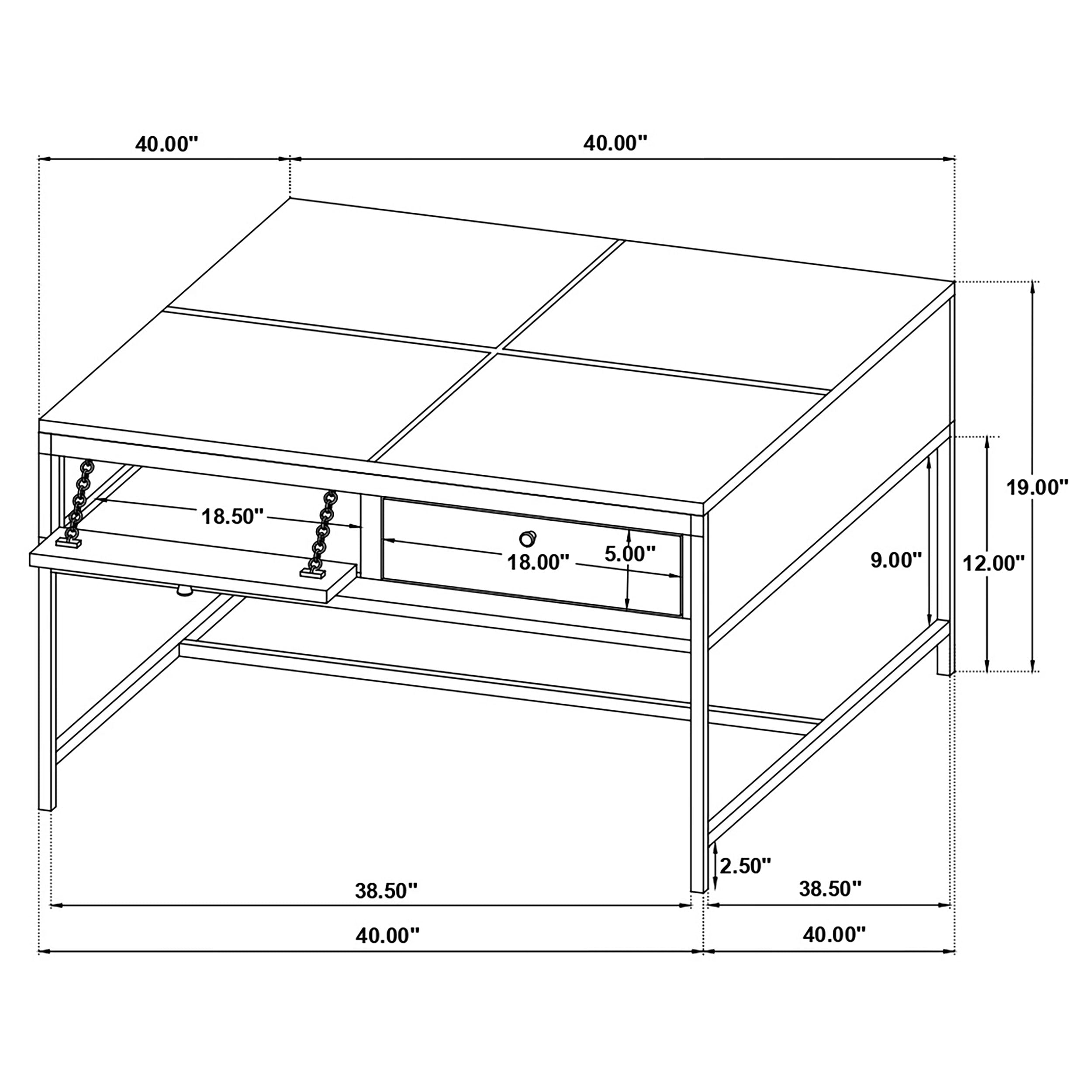 Coaster Stephie 4-drawer Square Clear Glass Top Coffee Table Honey Brown Default Title