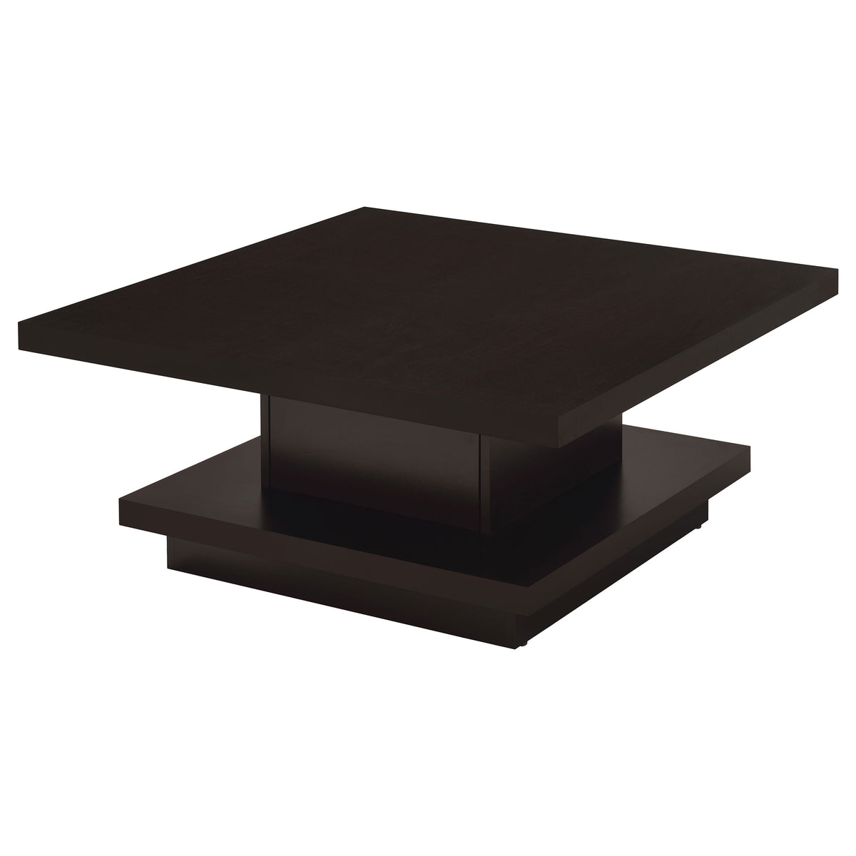 Coaster Reston Pedestal Square Coffee Table Cappuccino Default Title