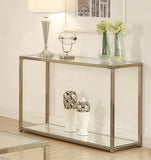 Coaster Cora Sofa Table with Mirror Shelf Chocolate Chrome Default Title