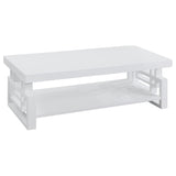 Coaster Schmitt Rectangular Coffee Table High Glossy White Default Title