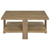 Coaster Dawn Square Engineered Wood Coffee Table With Shelf Mango Default Title