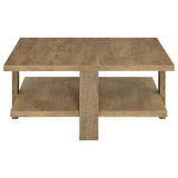 Coaster Dawn Square Engineered Wood Coffee Table With Shelf Mango Default Title