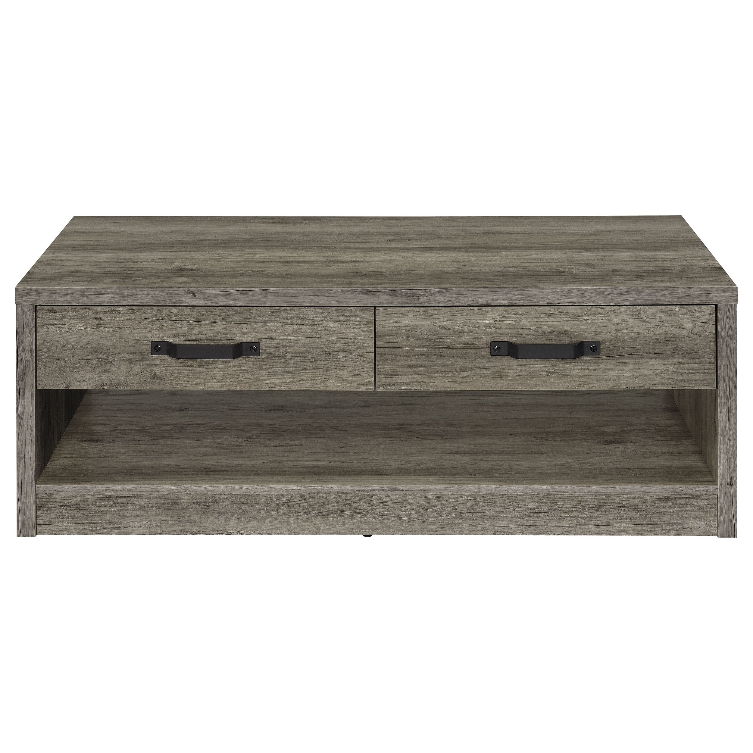 Coaster Felix 2-drawer Rectangular Engineered Wood Coffee Table Grey Driftwood Default Title