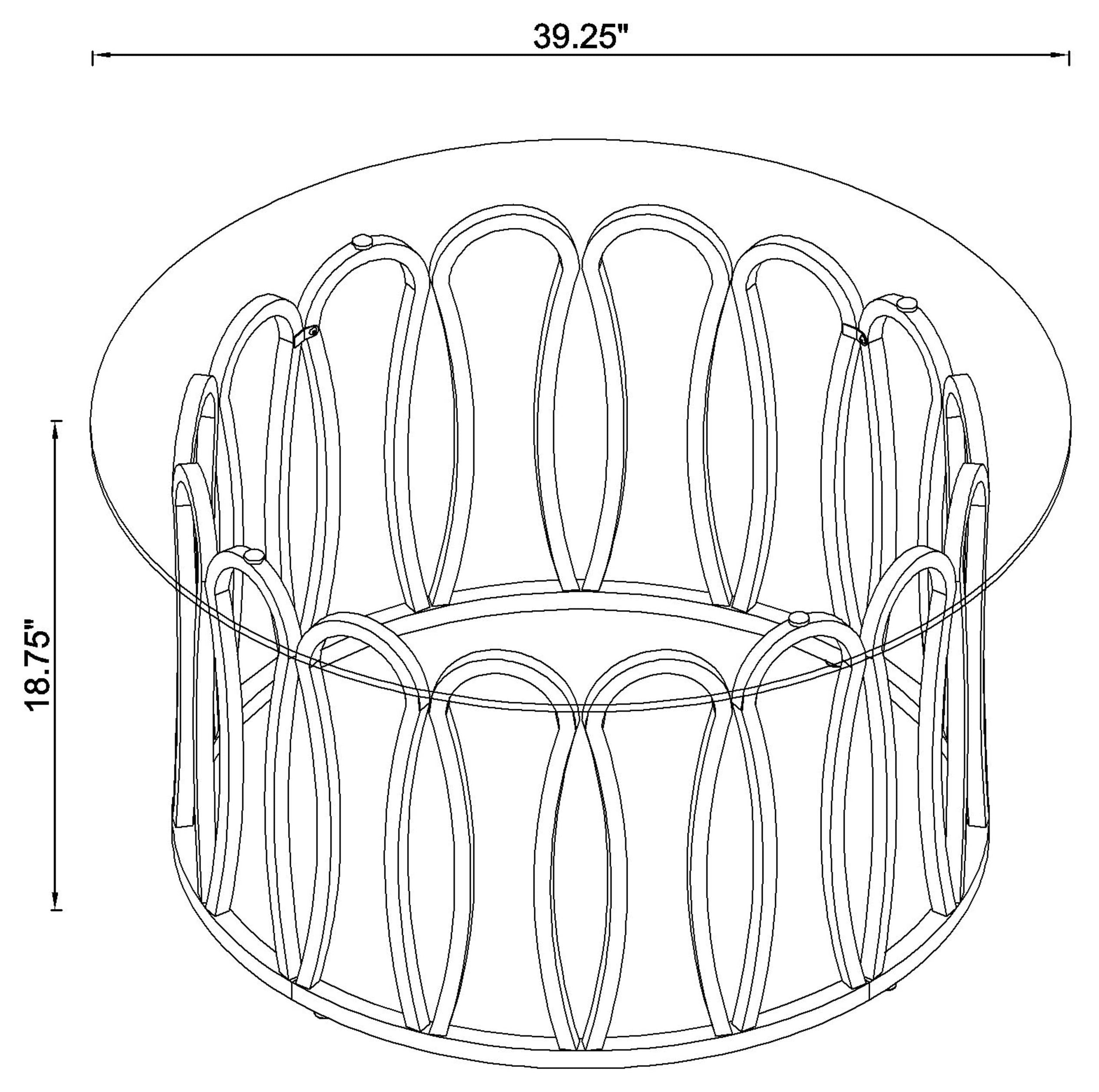 Coaster Monett Round Coffee Table Chocolate Chrome and Clear Default Title