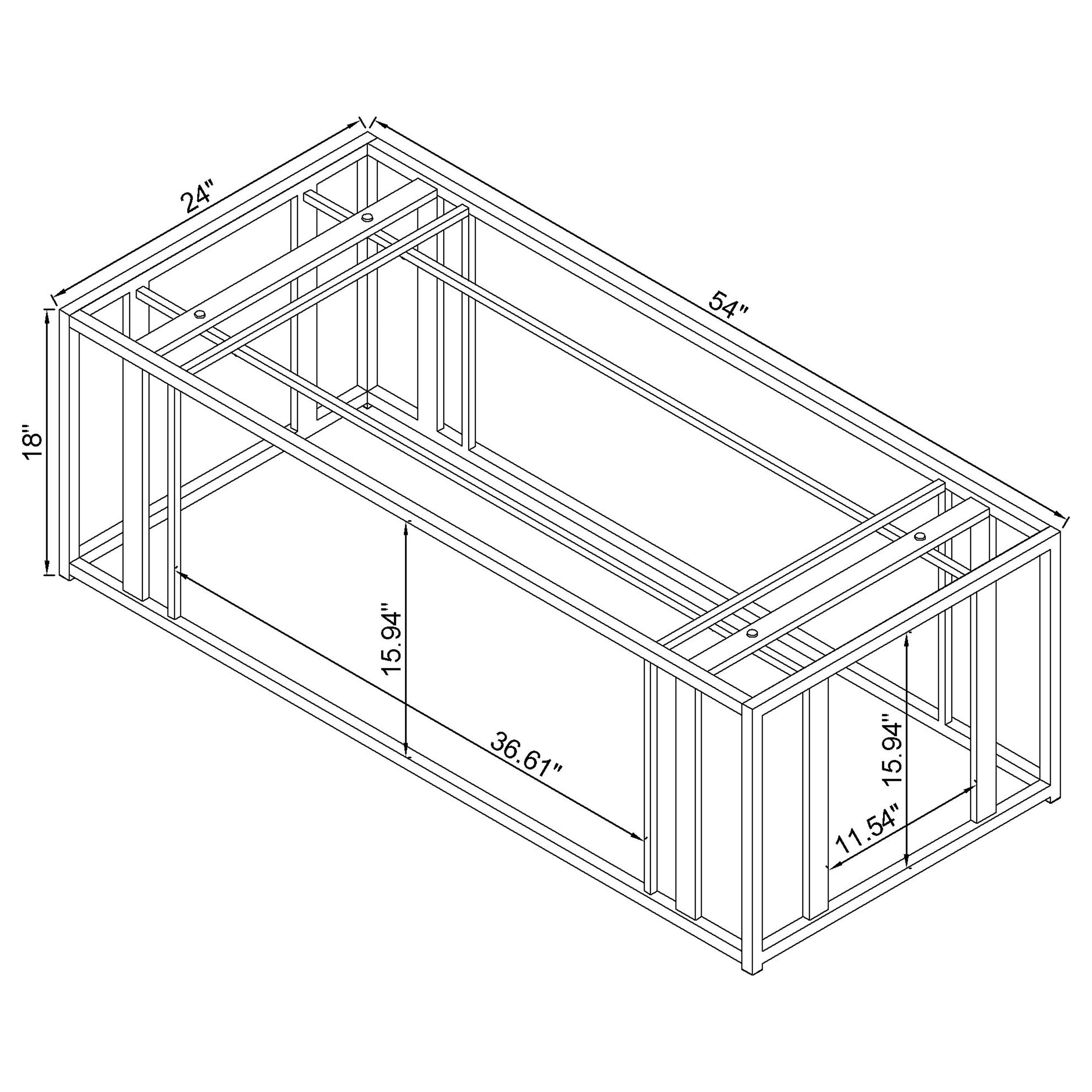 Coaster Adri Rectangular Glass Top Coffee Table Clear and Black Nickel Default Title