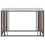 Coaster Adri Rectangular Glass Top Sofa Table Clear and Black Nickel Default Title