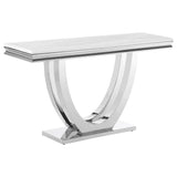 Coaster Kerwin U-base Rectangle Sofa Table White and Chrome Default Title