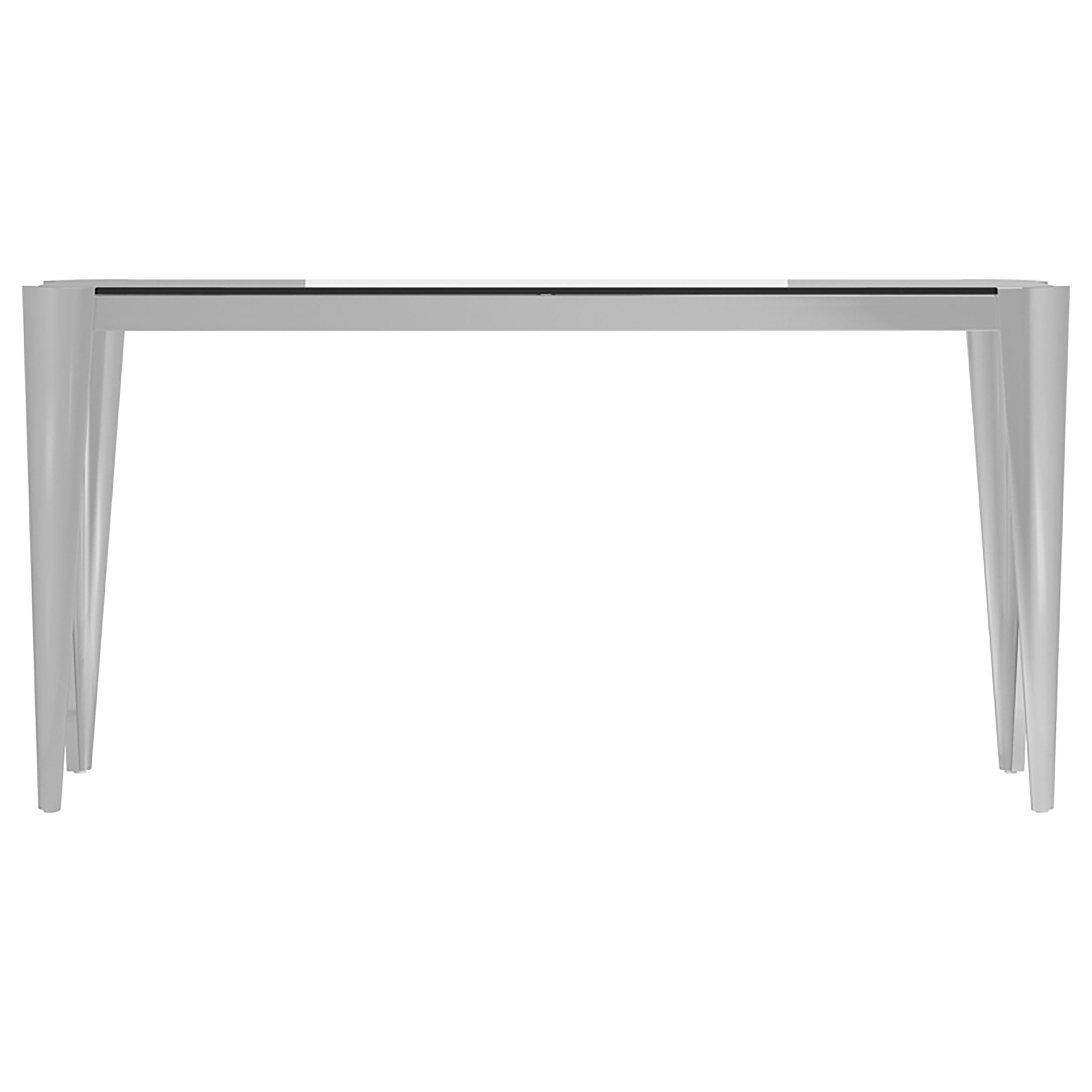 Coaster Rectangle Glass Top Sofa Table Silver and Grey Default Title