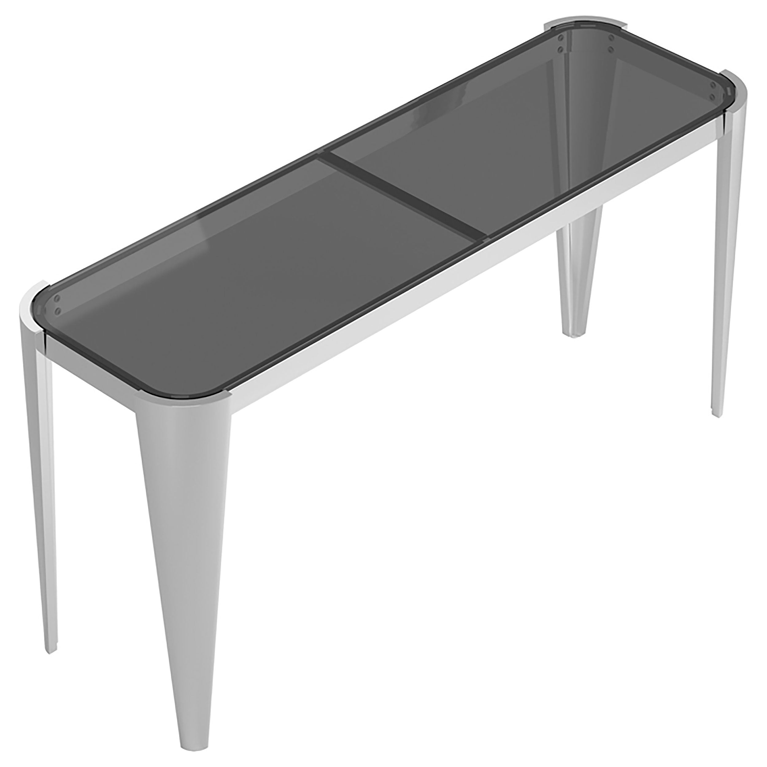 Coaster Rectangle Glass Top Sofa Table Silver and Grey Default Title