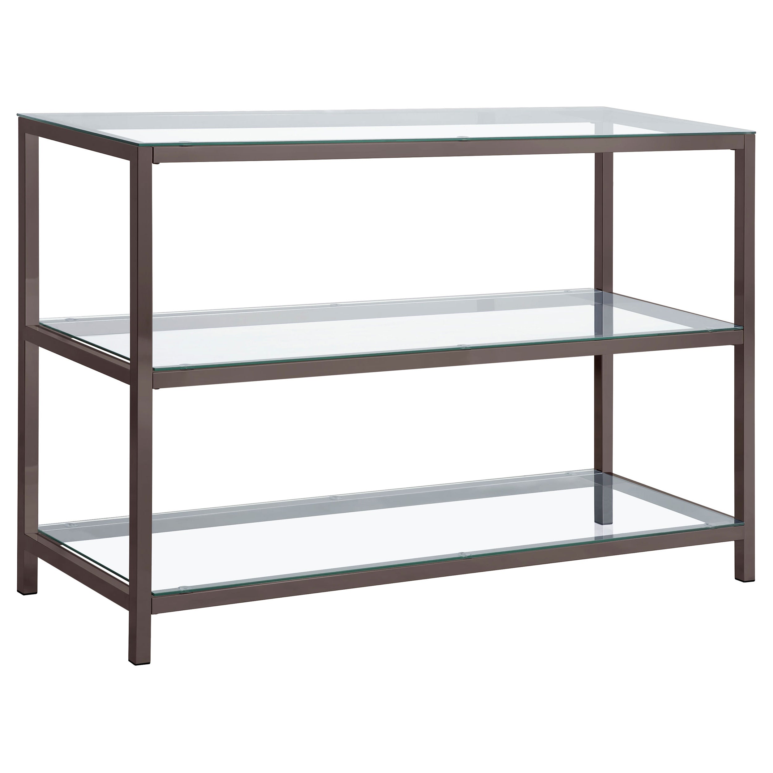 Coaster Trini Sofa Table with Glass Shelf Black Nickel Default Title