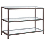 Coaster Trini Sofa Table with Glass Shelf Black Nickel Default Title