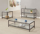 Coaster Trini Sofa Table with Glass Shelf Black Nickel Default Title