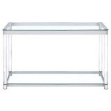 Coaster Anne Sofa Table with Lower Shelf Chrome and Clear Default Title