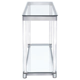 Coaster Anne Sofa Table with Lower Shelf Chrome and Clear Default Title