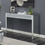 Coaster Gillian Rectangular Sofa Table Silver and Clear Mirror Default Title