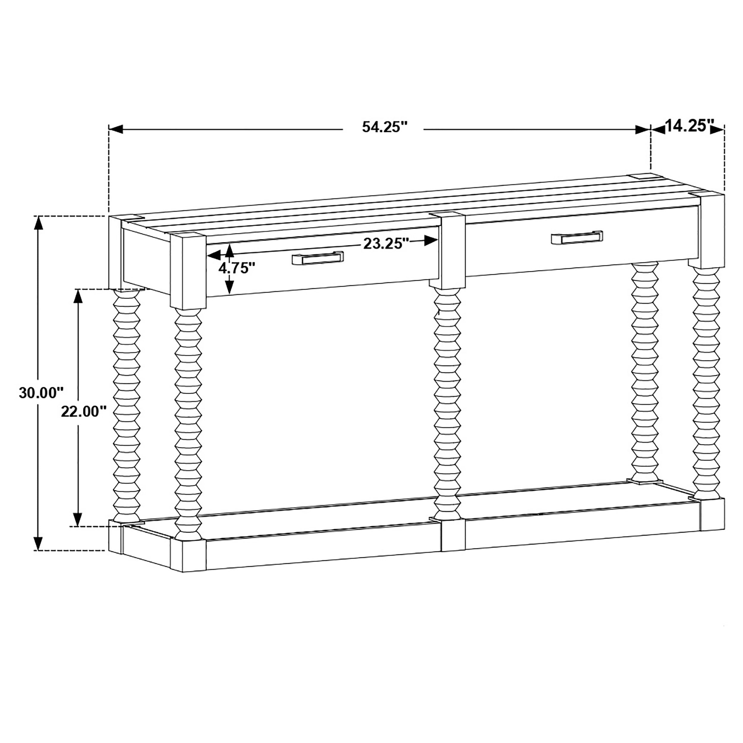 Coaster Meredith 2-drawer Sofa Table Coffee Bean Default Title