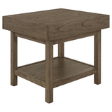 Coaster Owen Rectangle End Table with Shelf Wheat Brown Default Title