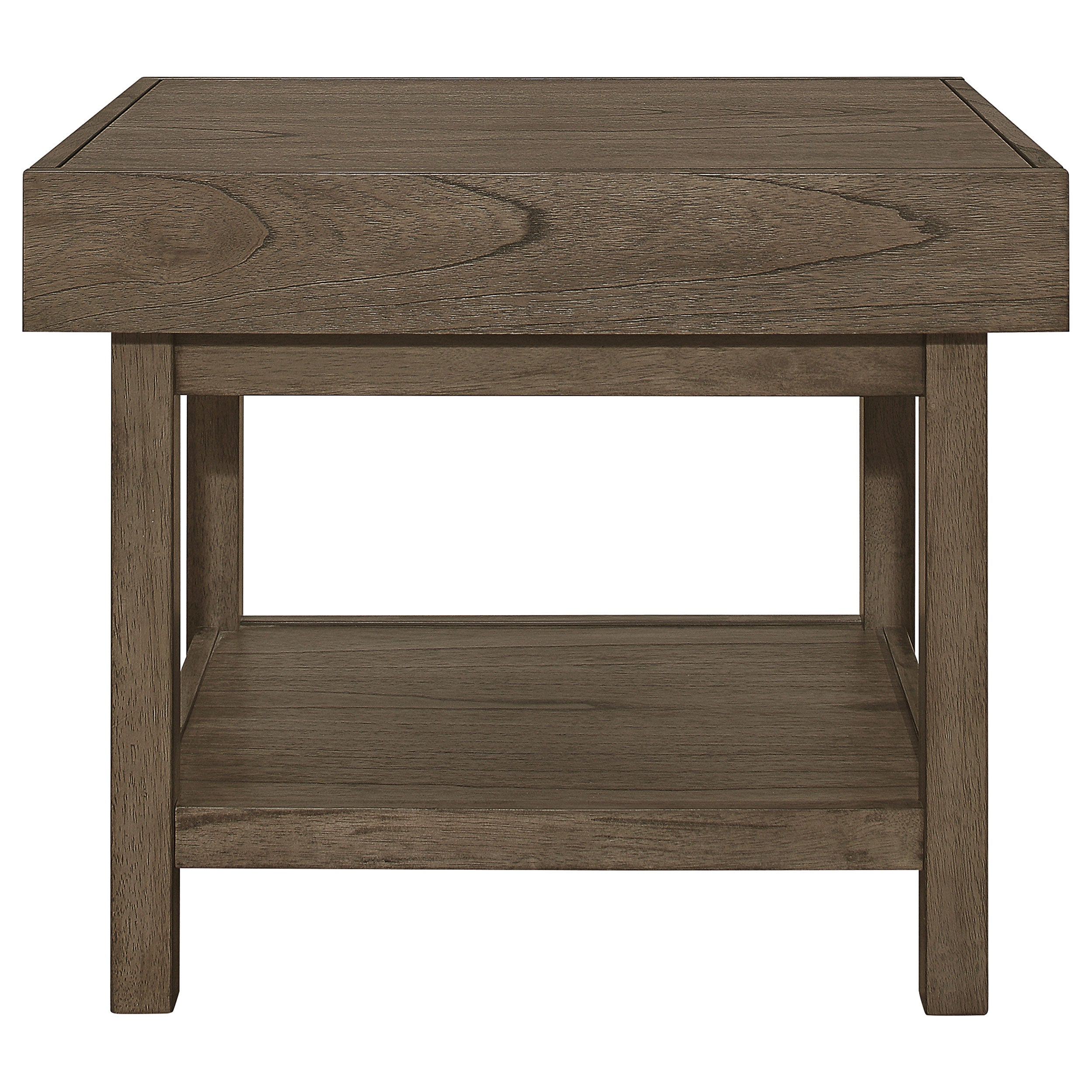 Coaster Owen Rectangle End Table with Shelf Wheat Brown Default Title