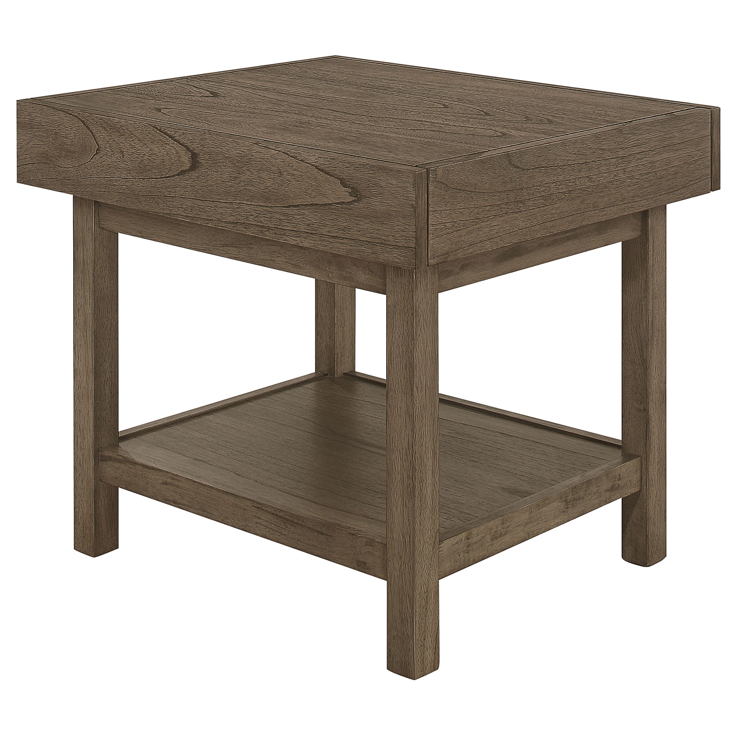 Coaster Owen Rectangle End Table with Shelf Wheat Brown Default Title