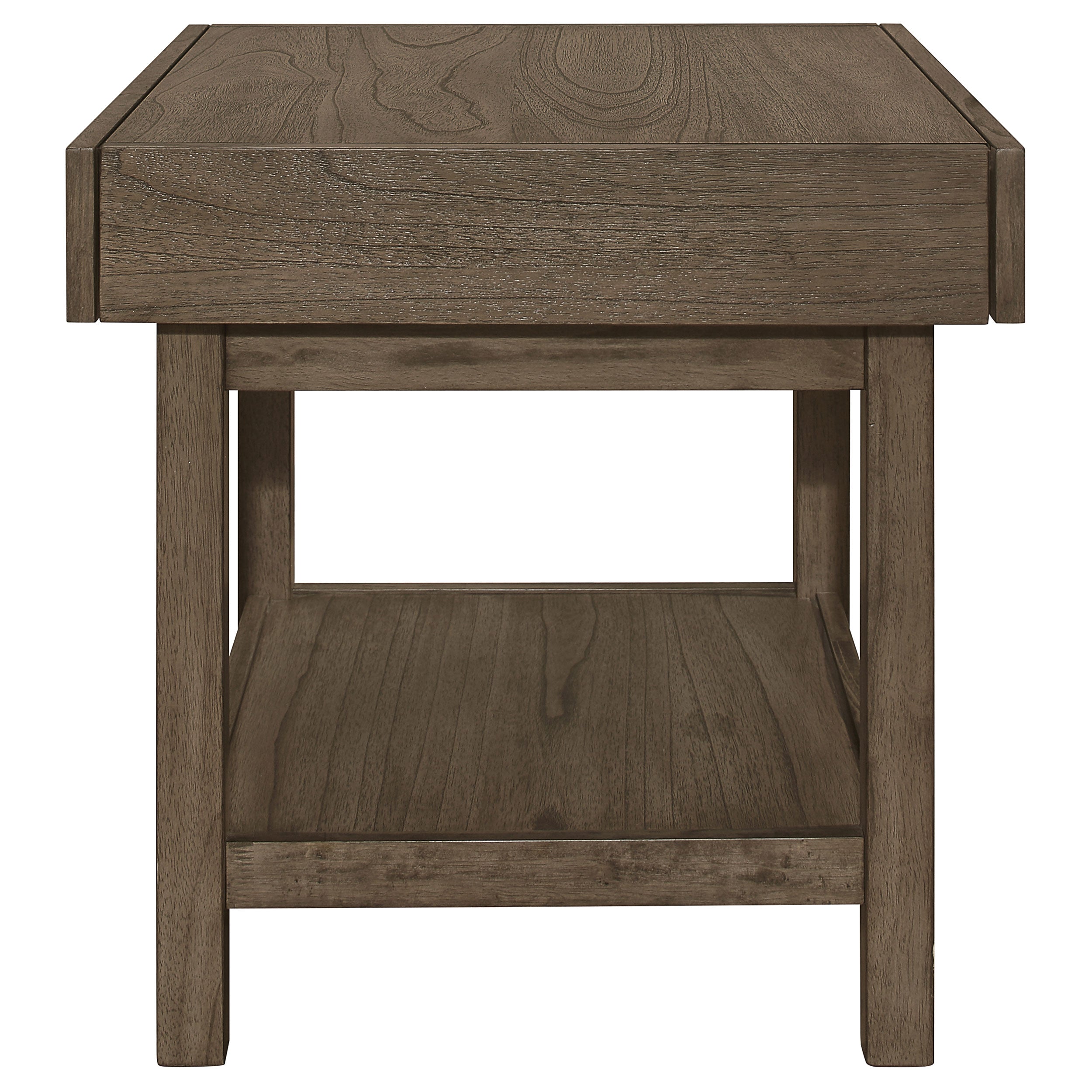 Coaster Owen Rectangle End Table with Shelf Wheat Brown Default Title