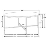 Coaster Ellison Round X-cross Coffee Table White and Gold Default Title