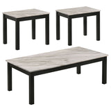 Coaster Bates Faux Marble 3-piece Occasional Table Set White and Black Default Title