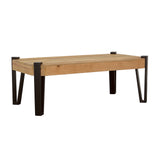 Coaster Winston Wooden Rectangular Top Coffee Table Natural and Matte Black