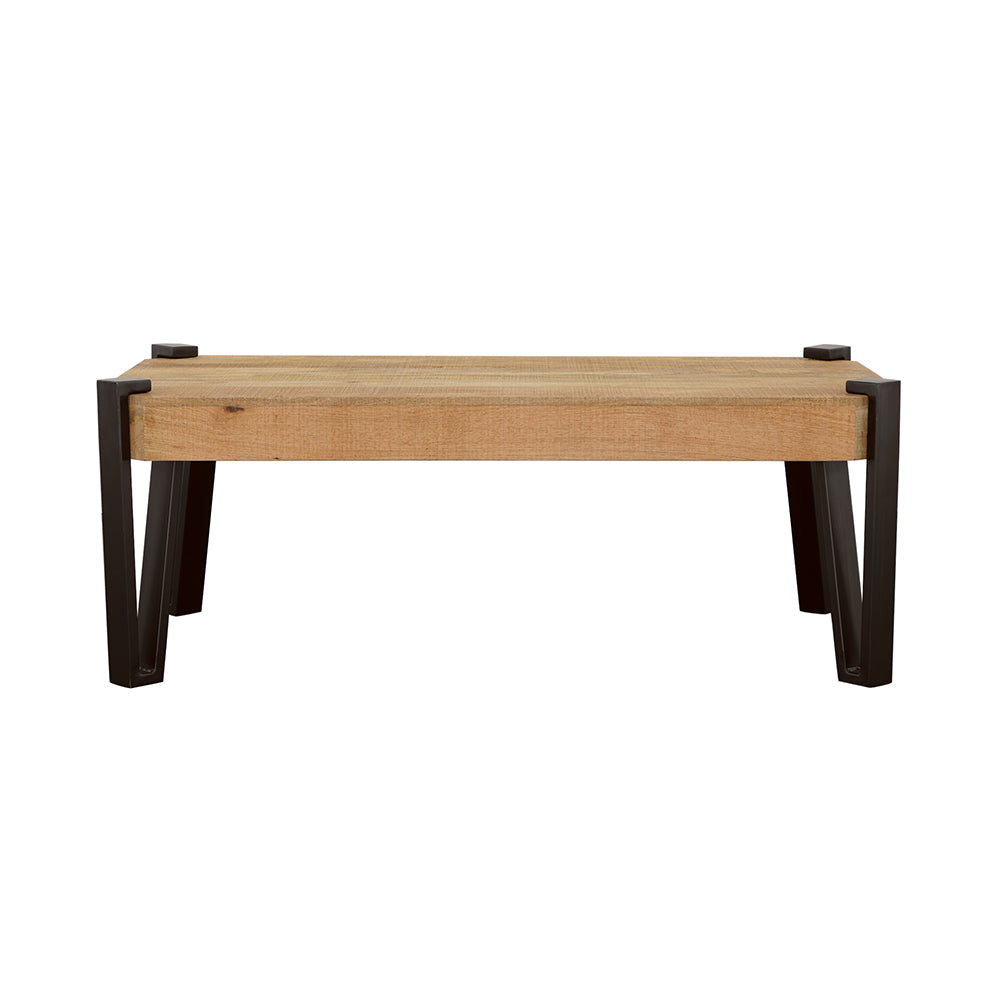 Coaster Winston Wooden Rectangular Top Coffee Table Natural and Matte Black