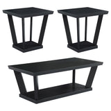 Coaster Aminta 3-piece Occasional Set with Open Shelves Black Default Title