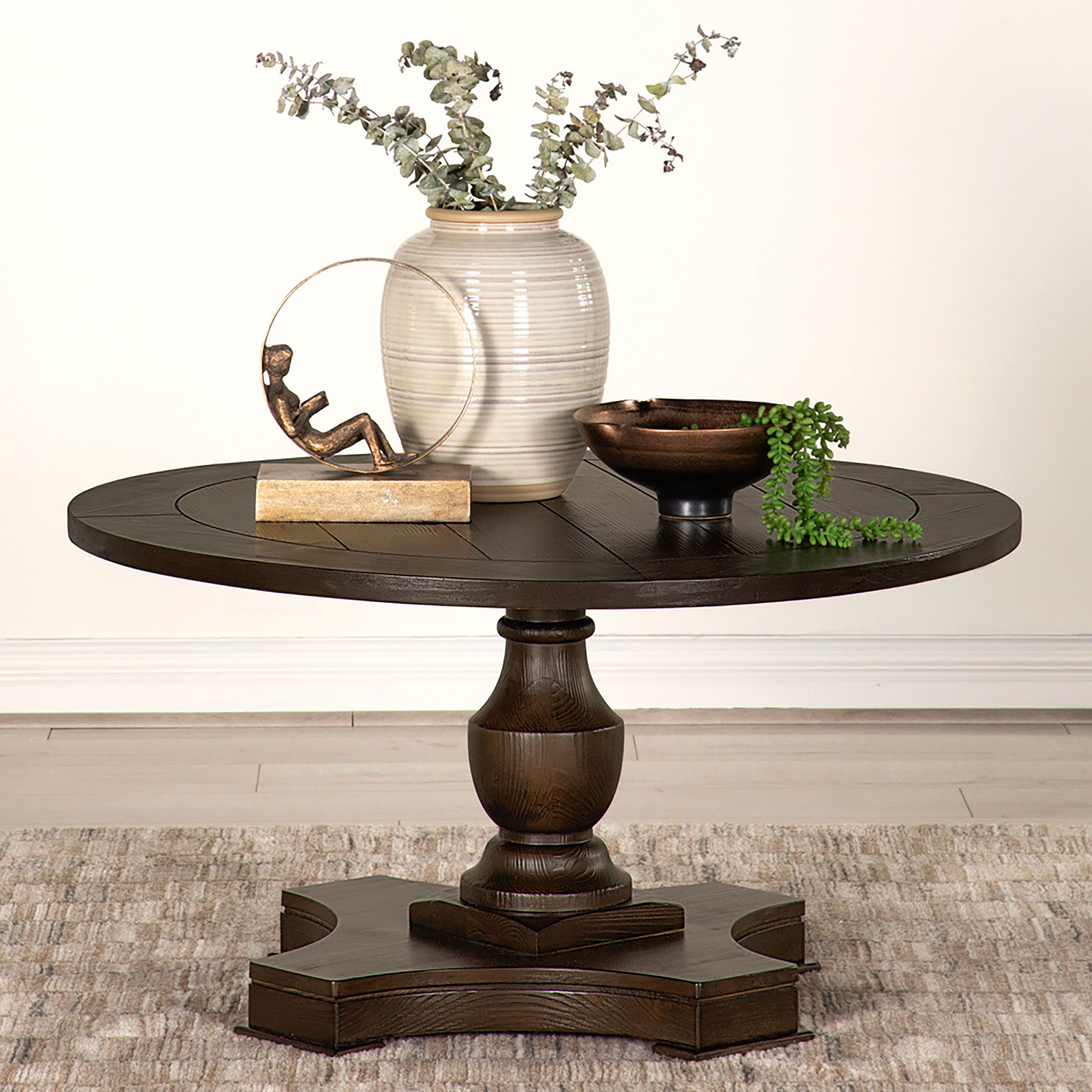 Coaster Morello Round Coffee Table with Pedestal Base Coffee Default Title