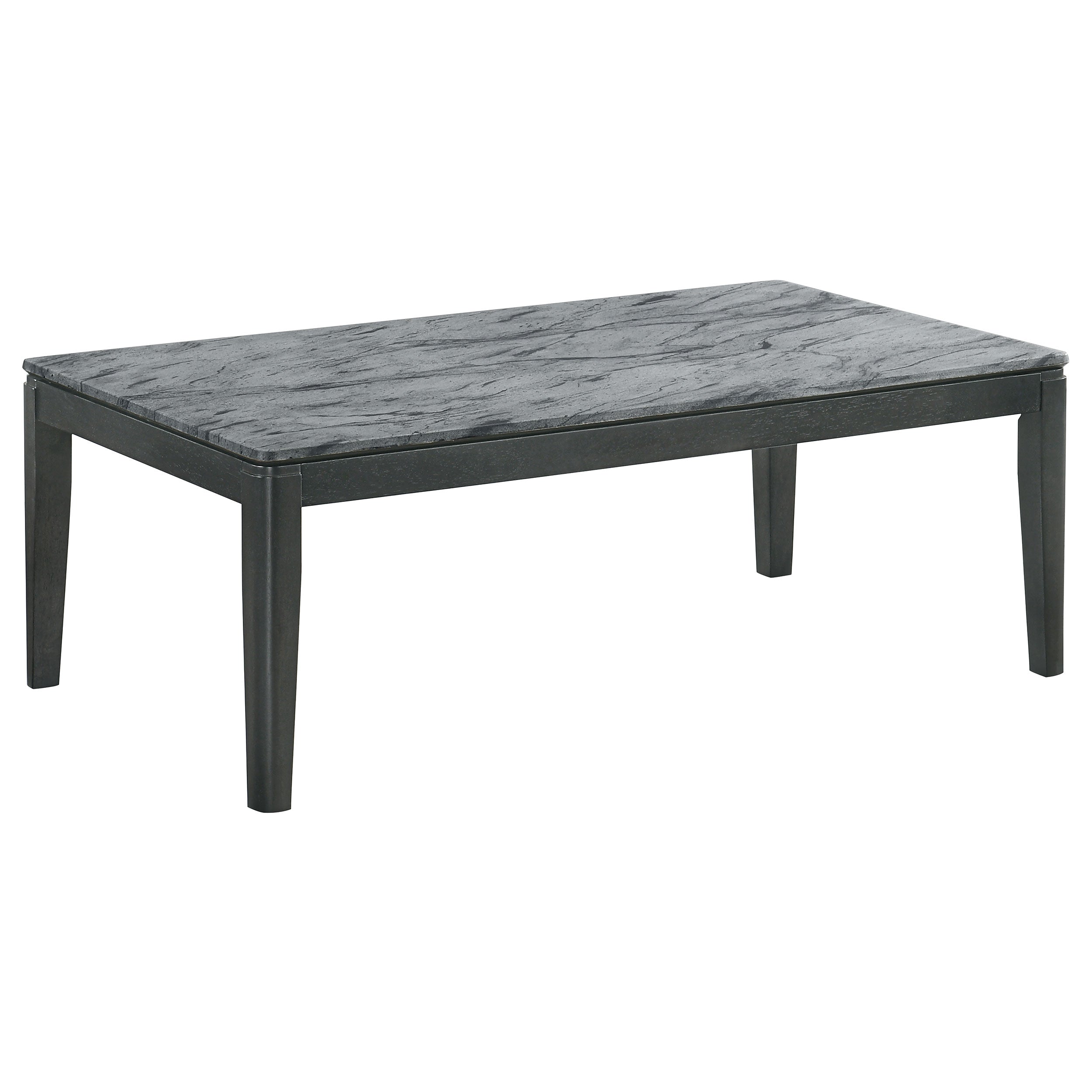 Coaster Mozzi Rectangular Coffee Table Faux Grey Marble and Black Default Title