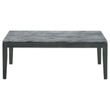 Coaster Mozzi Rectangular Coffee Table Faux Grey Marble and Black Default Title