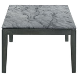 Coaster Mozzi Rectangular Coffee Table Faux Grey Marble and Black Default Title