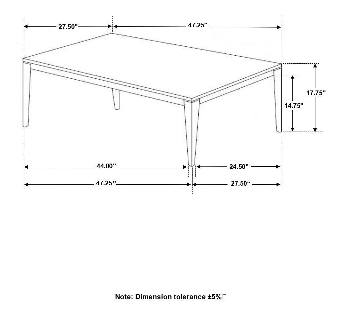 Coaster Mozzi Rectangular Coffee Table Faux Grey Marble and Black Default Title