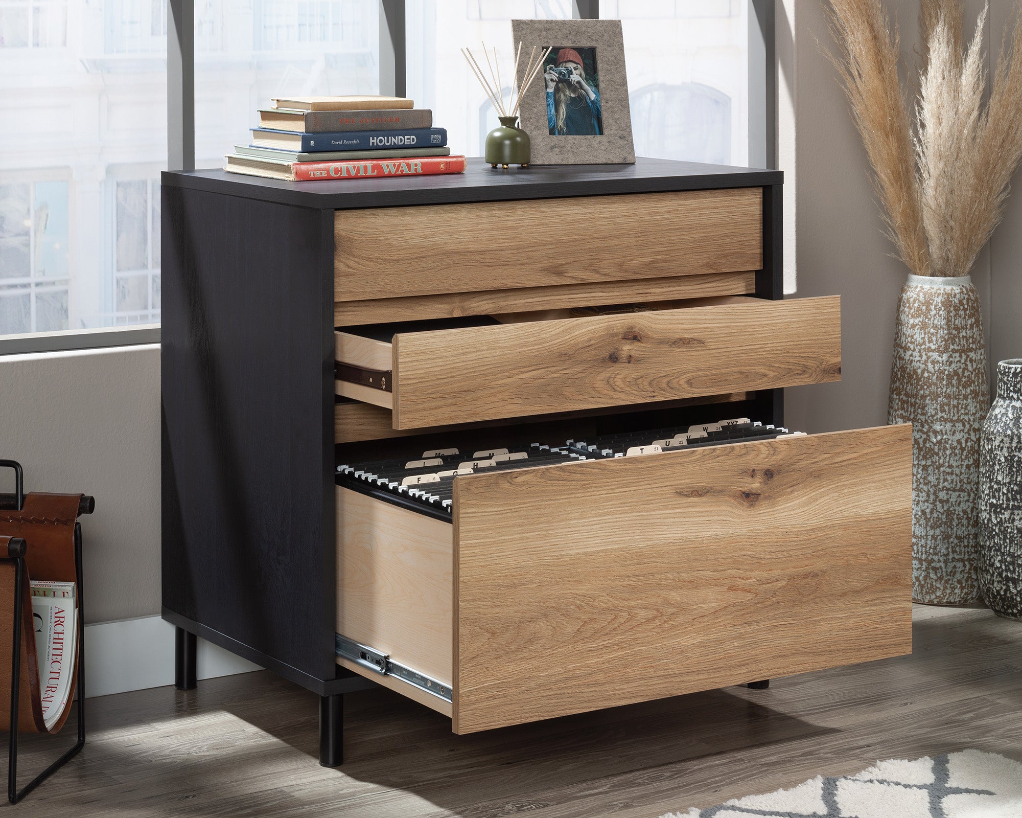 Acadia Way  3-Drawer Lateral File Cabinet with Metal Legs