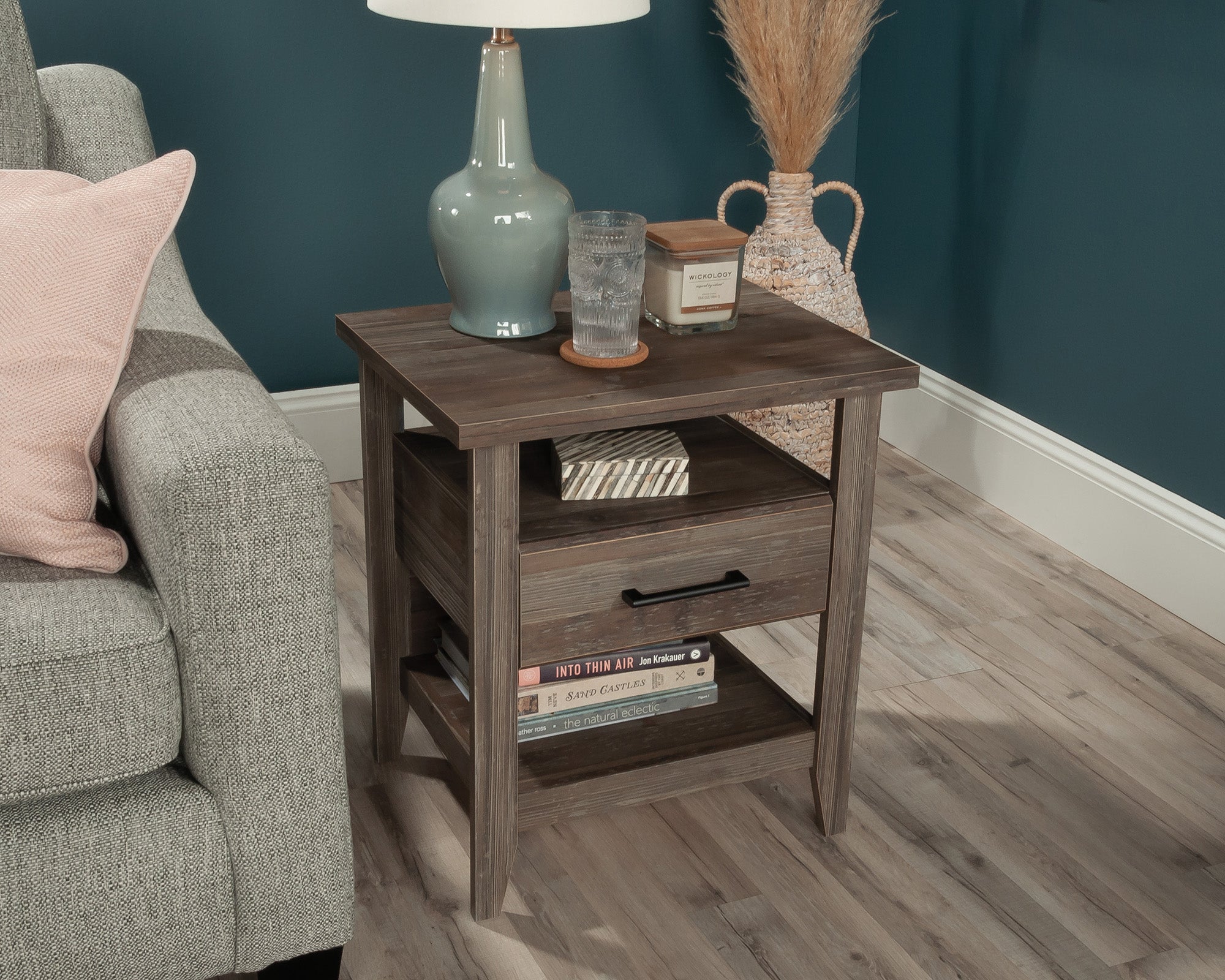 Summit Station  Night Stand with Drawer in Pebble Pine