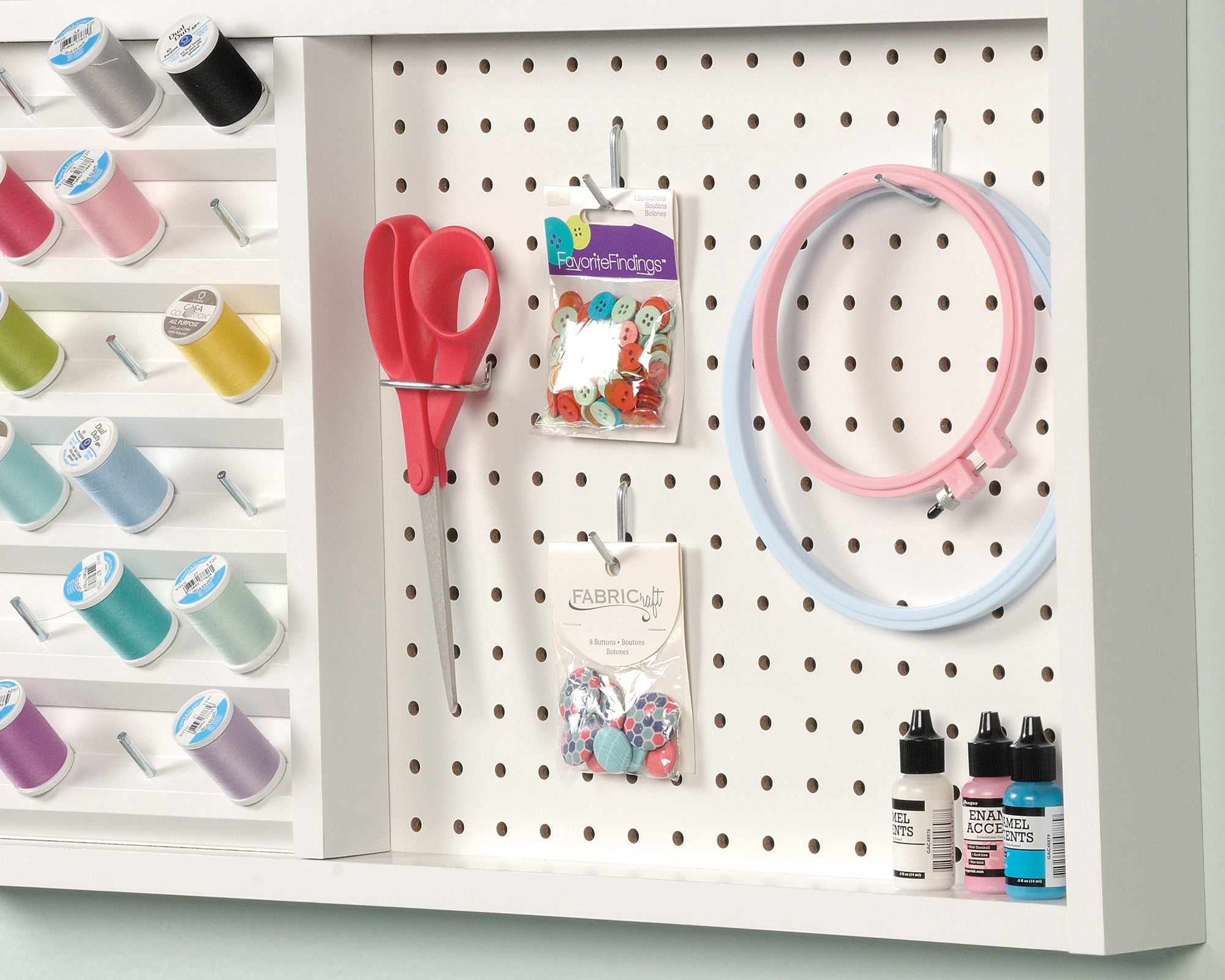 Craft Pro Series  Wall Mounted Pegboard With Thread Storage