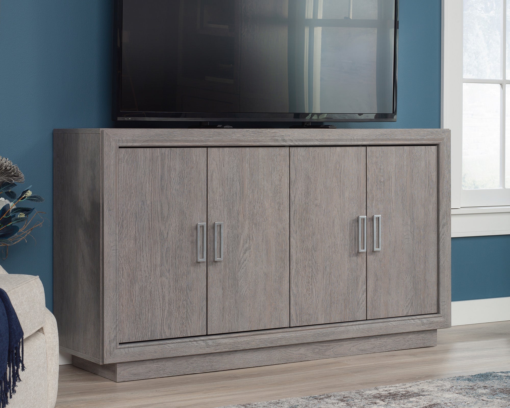 Hayes Garden  Home Office Credenza with Doors in Ashen Oak