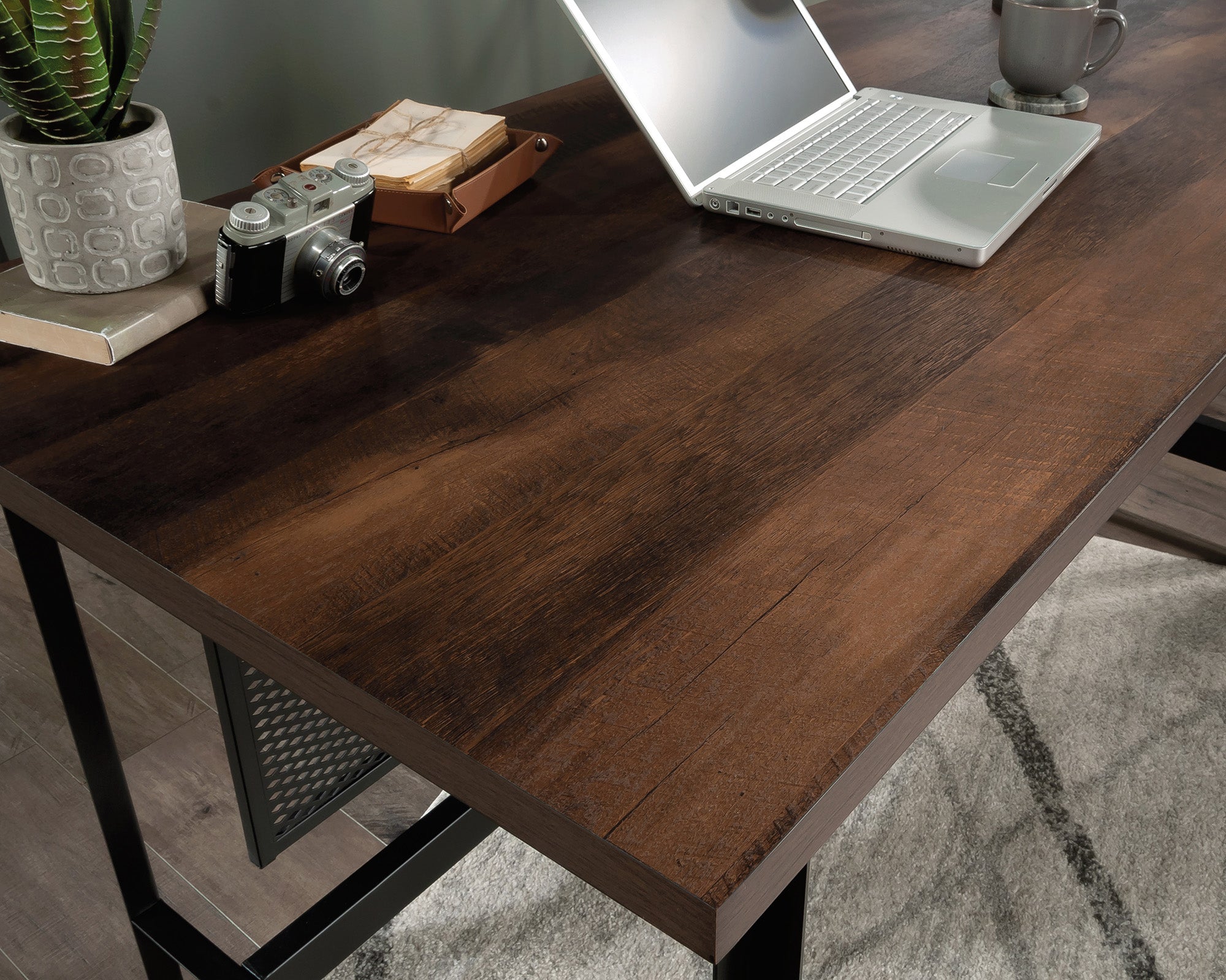 Briarbrook L-Shaped Computer Desk in Barrel Oak