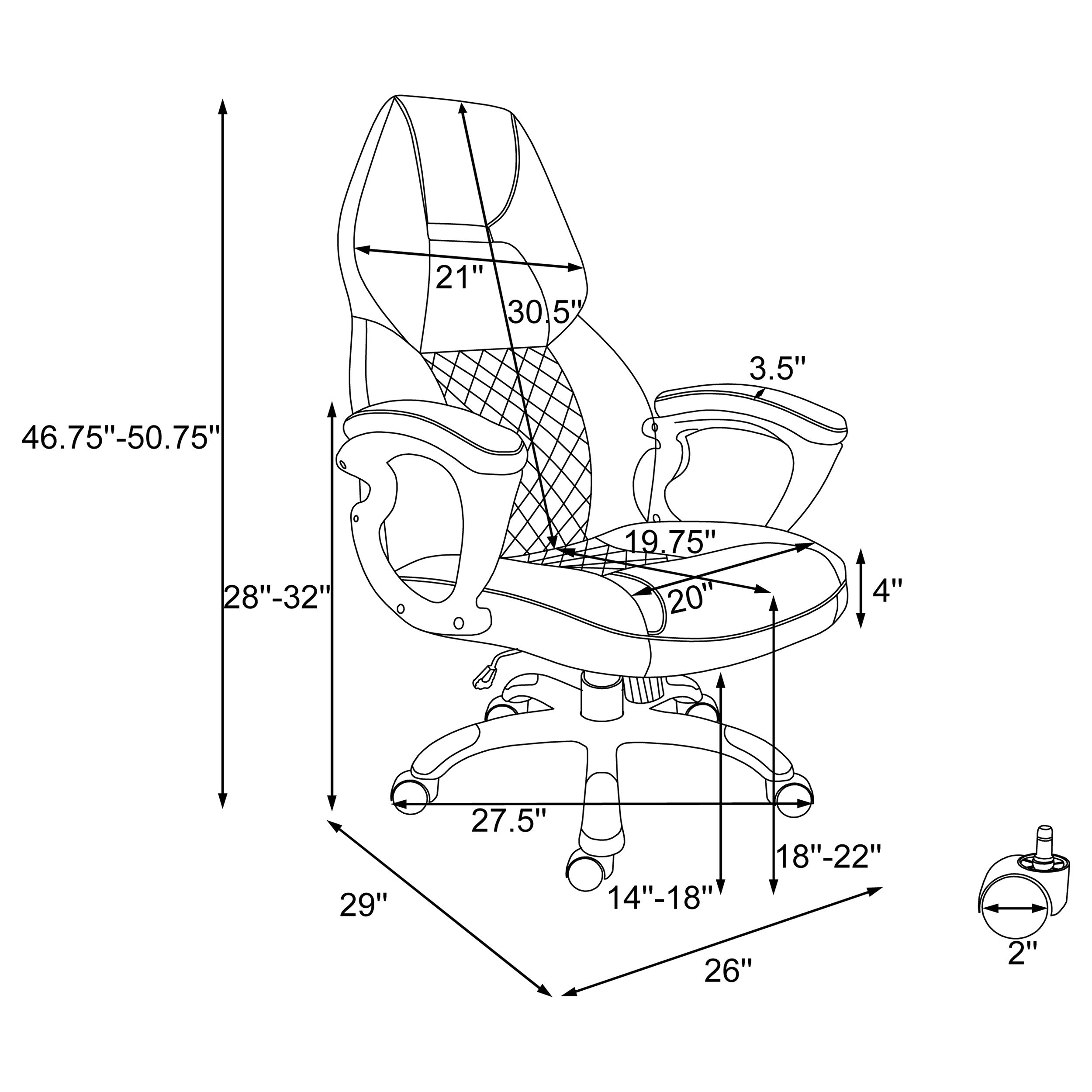 Coaster Bruce Adjustable Height Office Chair White and Silver Default Title