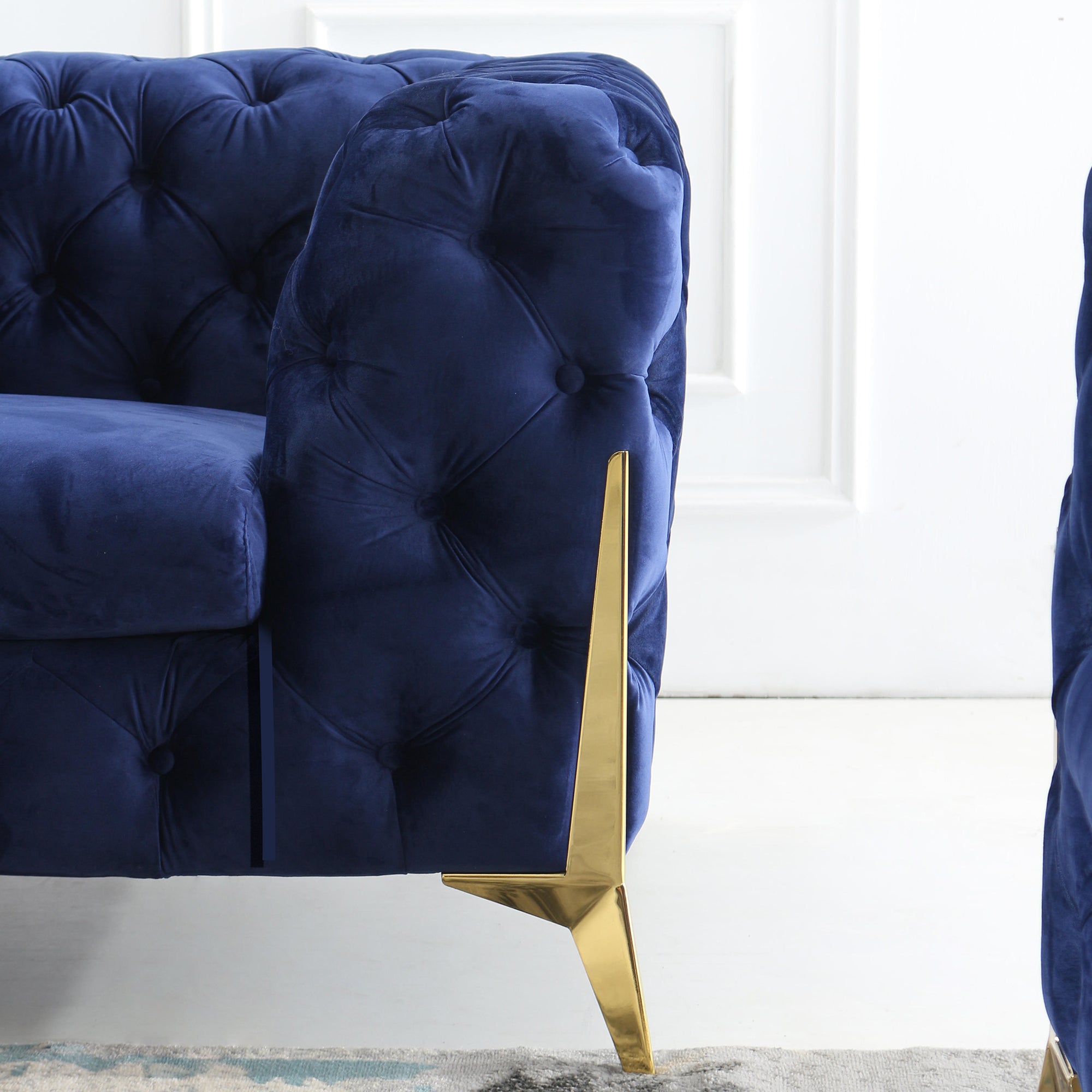 Artisan Dionna Velvet Armchair Blue