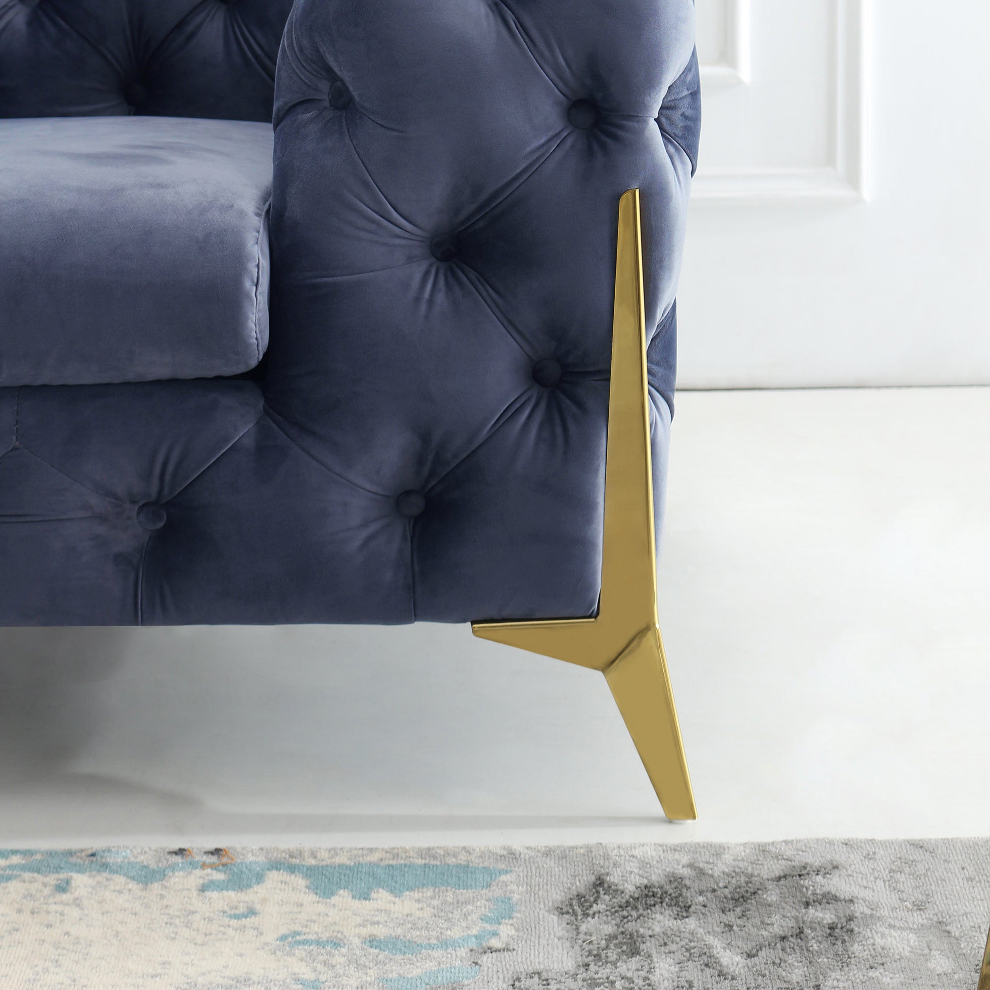 Artisan Dionna Velvet Armchair Blue