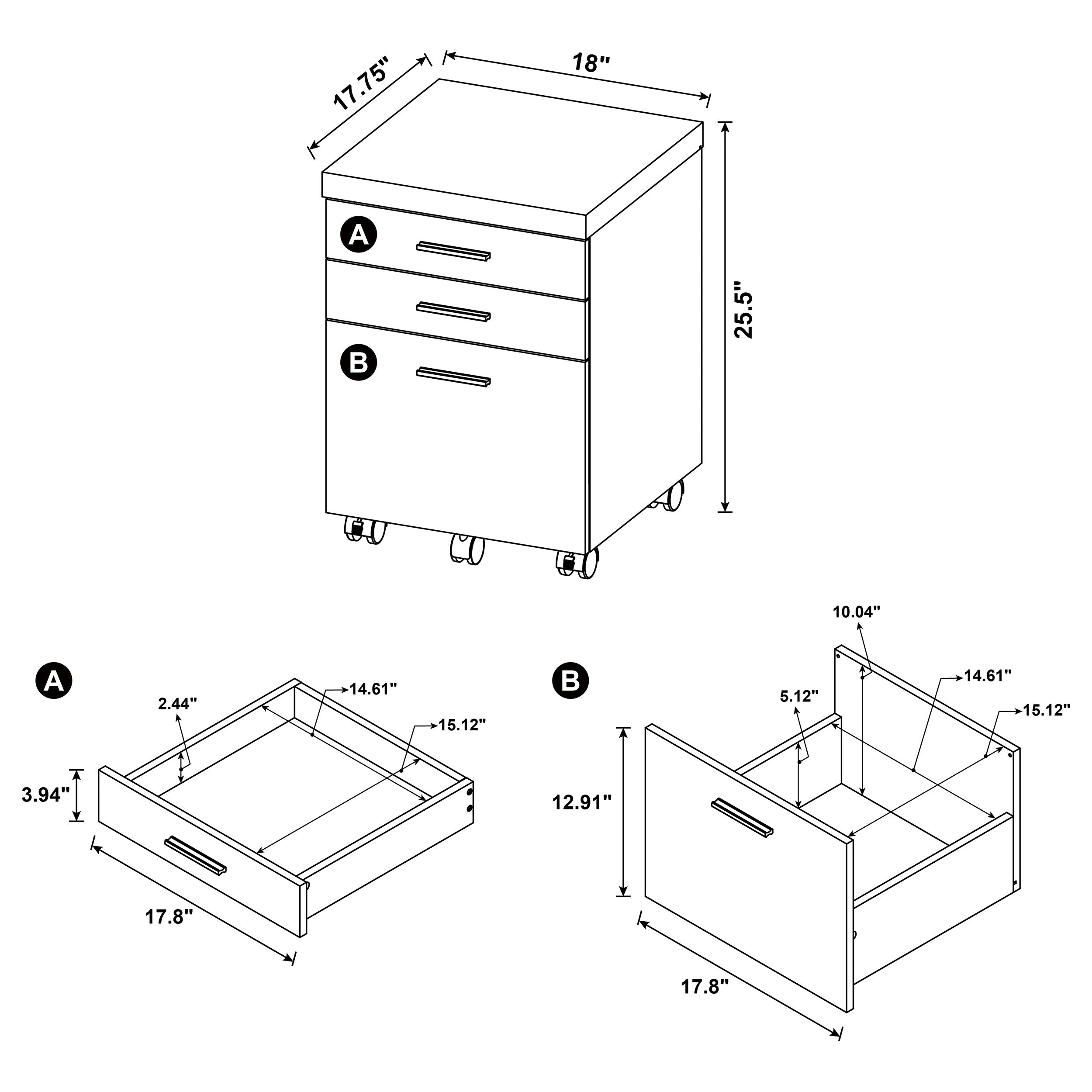 Coaster Skylar 3-drawer Mobile File Cabinet Cappuccino Default Title