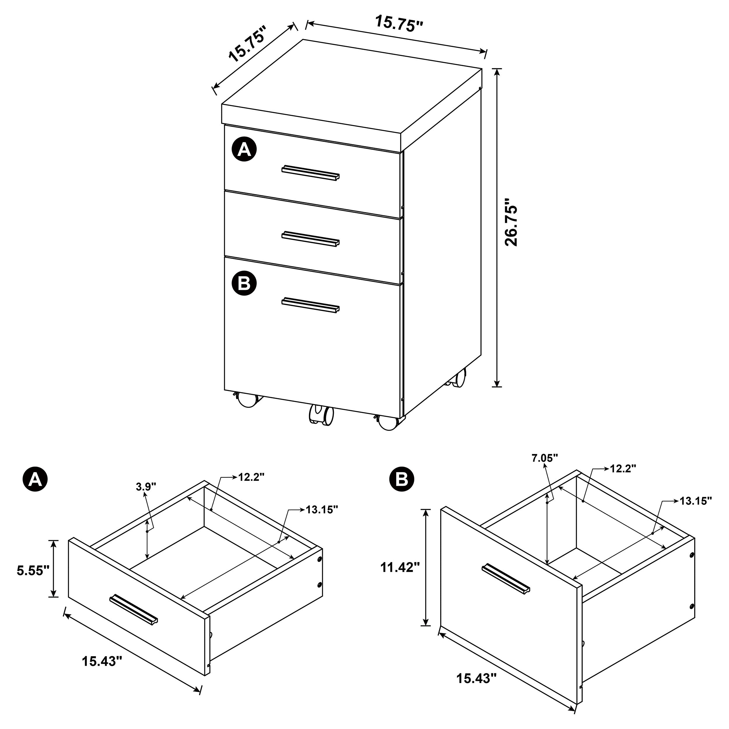 Coaster Skeena 3-drawer Mobile Storage Cabinet Cappuccino Default Title