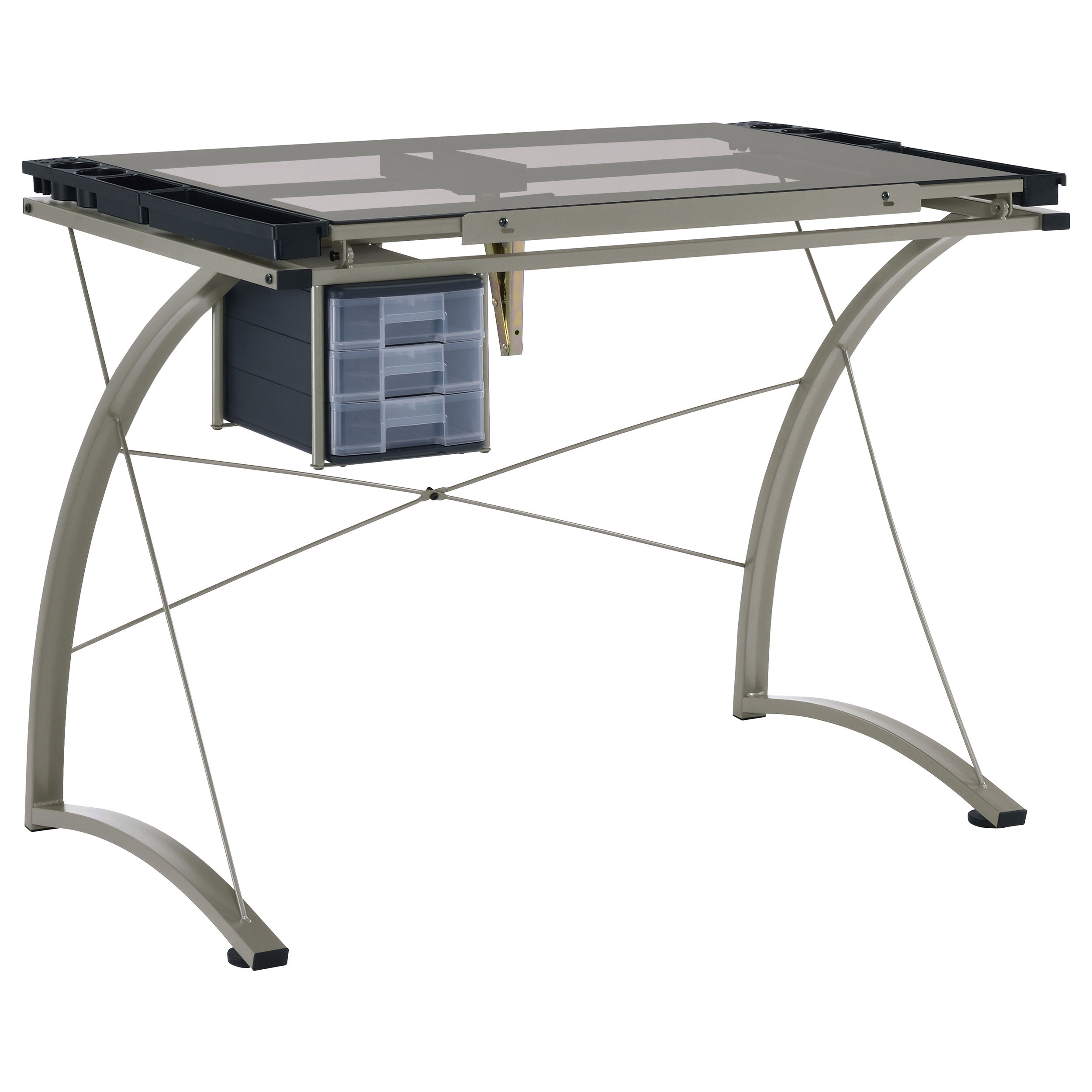 Coaster Melo 3-Drawer Drafting Desk Champagne Default Title