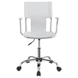 Coaster Himari Adjustable Height Office Chair White and Chrome Default Title