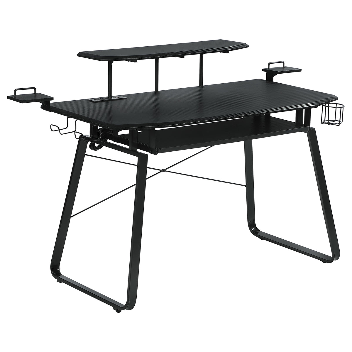 Coaster Alfie Gaming Desk with USB Ports Gunmetal