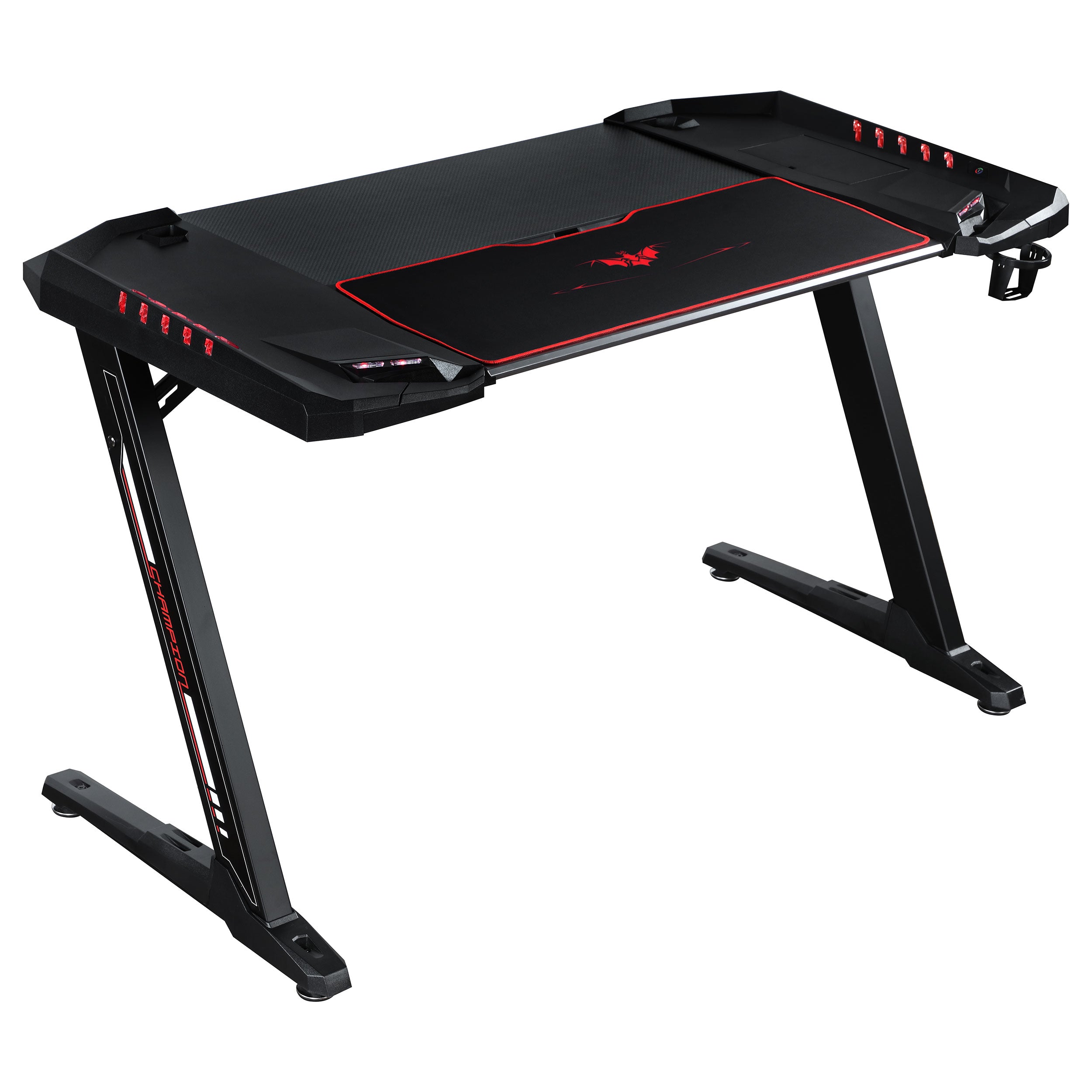 Coaster Ardsley Z-framed Gaming Desk with LED Lighting Black Default Title